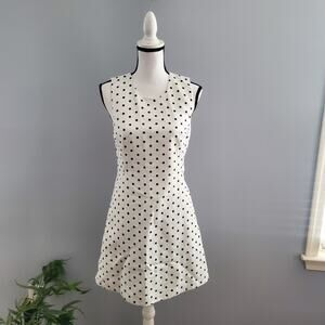 Express Sleeveless Black & White Polka Dot Dress 6
